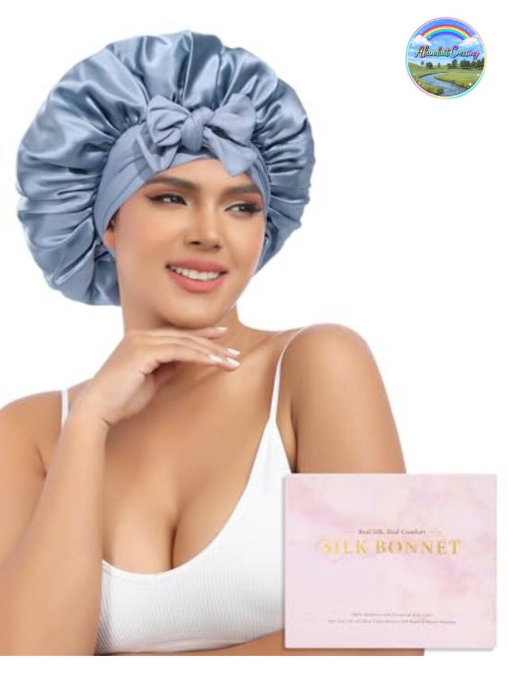 100% Mulberry Silk Sleep Bonnet Adjustable Hair Cap Women